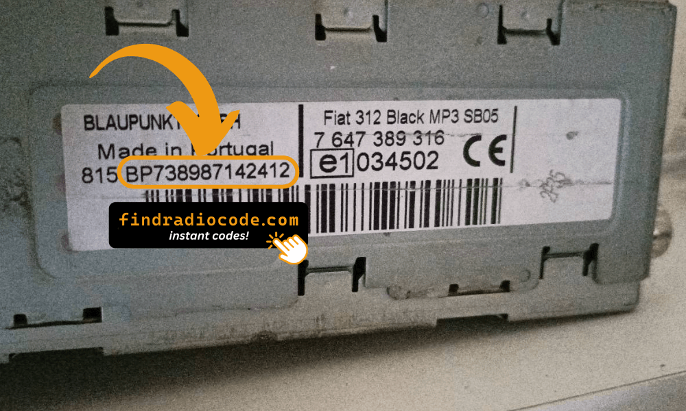 Lancia Lybra radio serial number label location